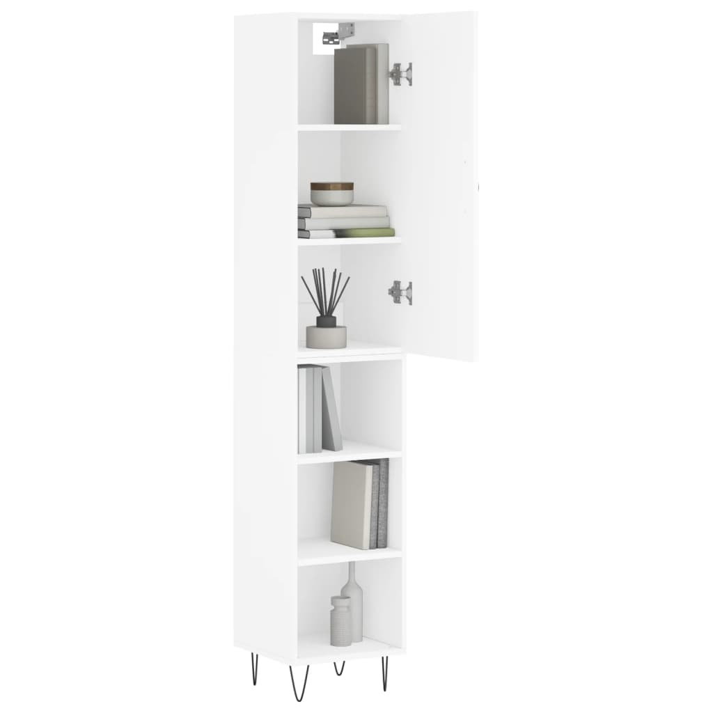 Highboard hvit 34,5x34x180 cm konstruert tre vidaXL
