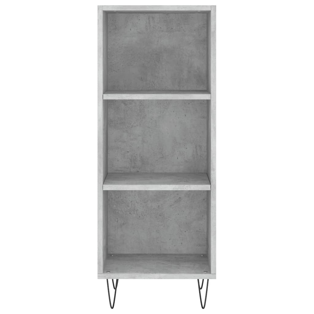 Highboard betonggrå 34,5x34x180 cm konstruert tre