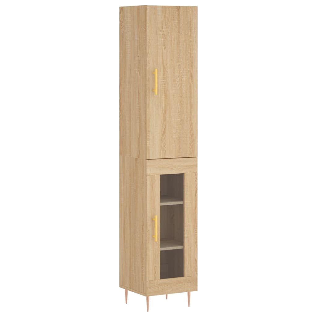 Highboard sonoma eik 34,5x34x180 cm konstruert tre vidaXL