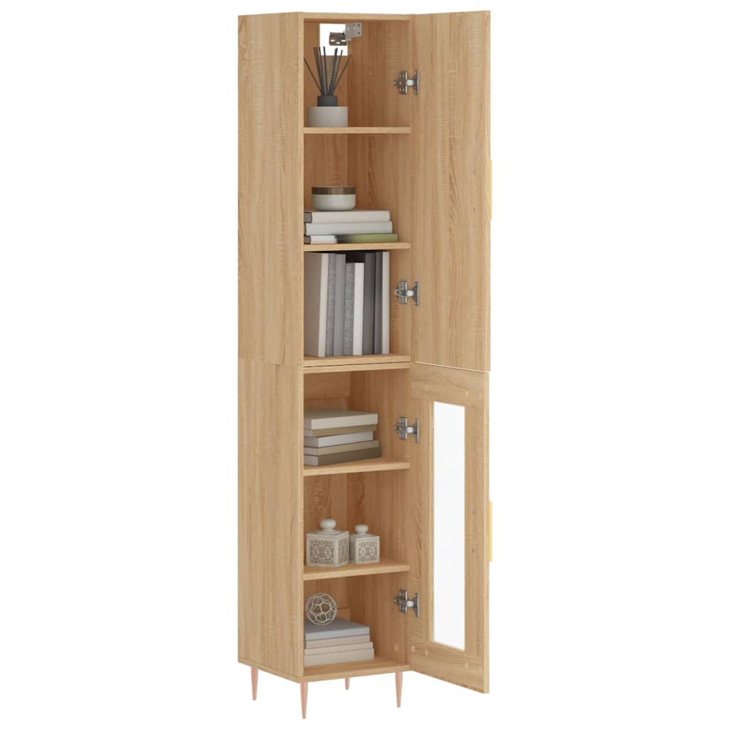 Highboard sonoma eik 34,5x34x180 cm konstruert tre vidaXL