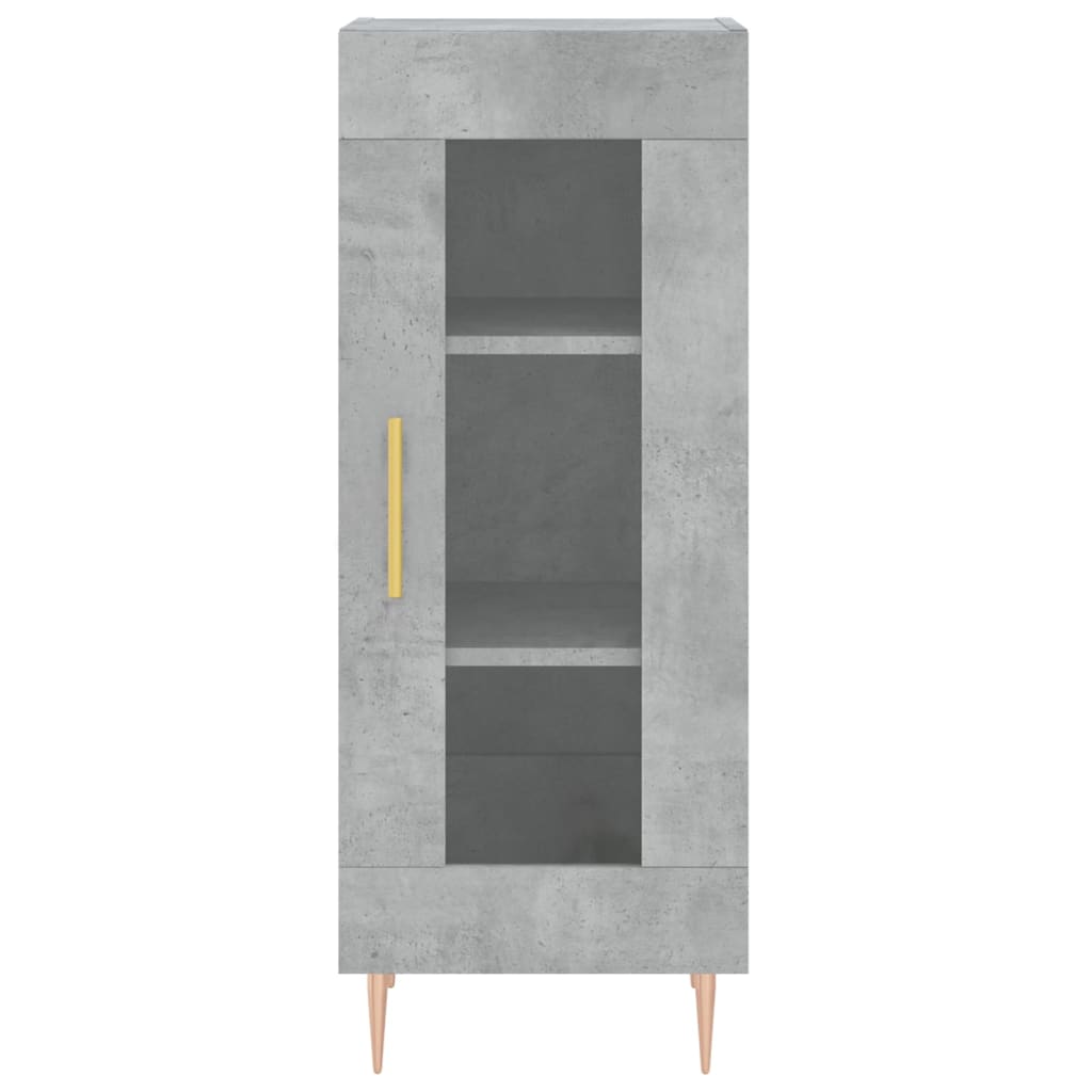 Highboard betonggrå 34,5x34x180 cm konstruert tre