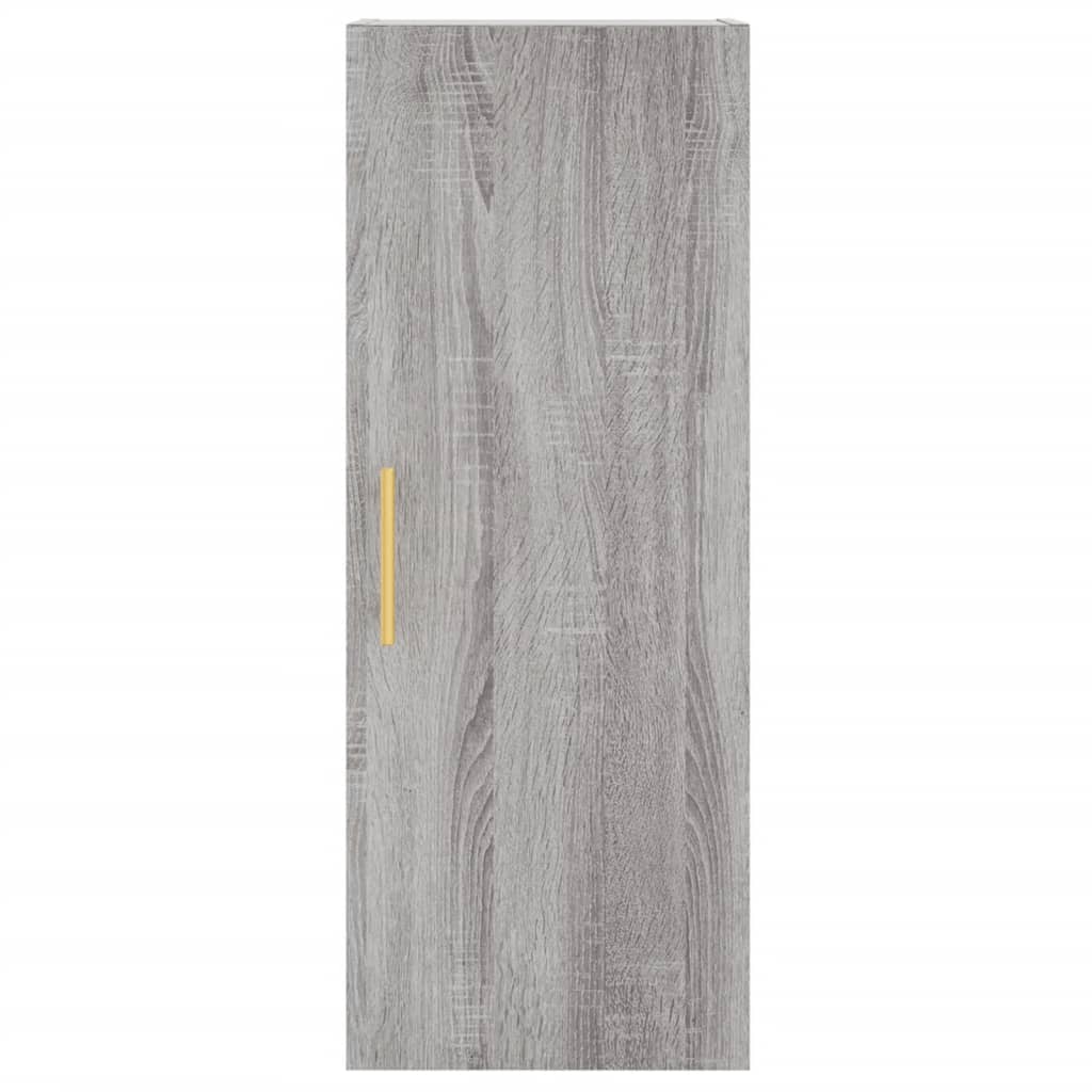 Highboard grå sonoma 34,5x34x180 cm konstruert tre