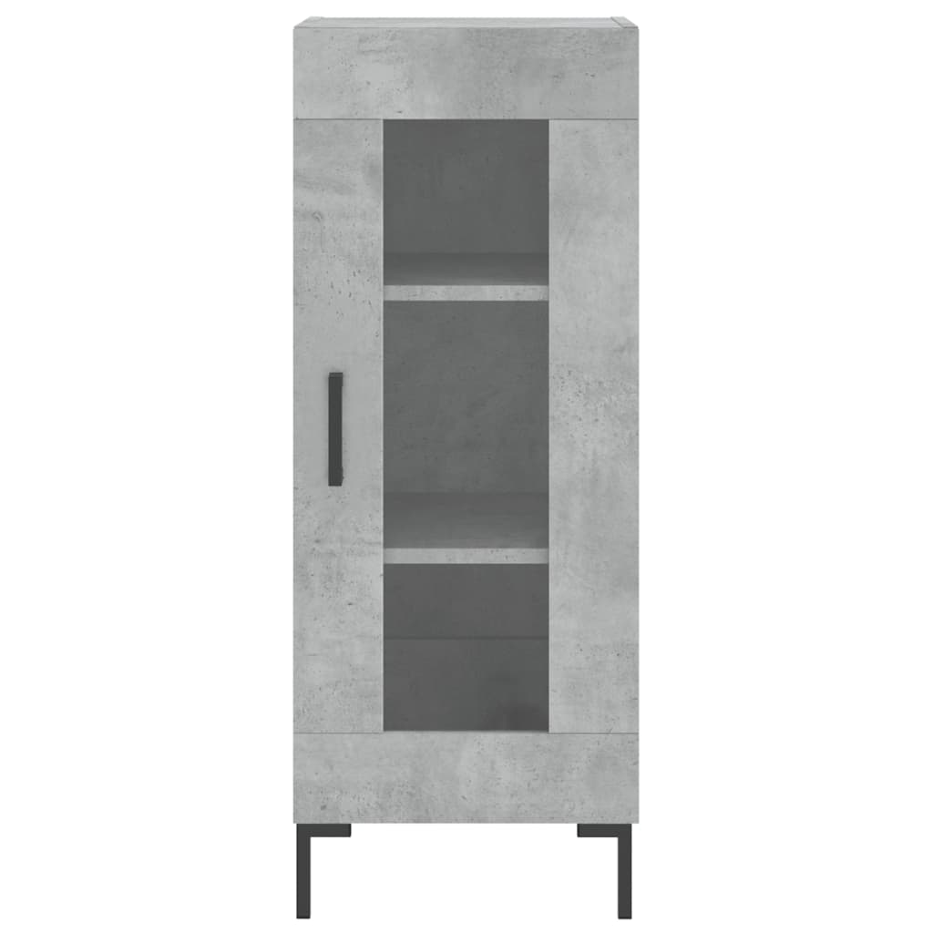 Highboard betonggrå 34,5x34x180 cm konstruert tre