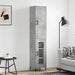Highboard betonggrå 34,5x34x180 cm konstruert tre