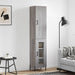 Highboard grå sonoma 34,5x34x180 cm konstruert tre