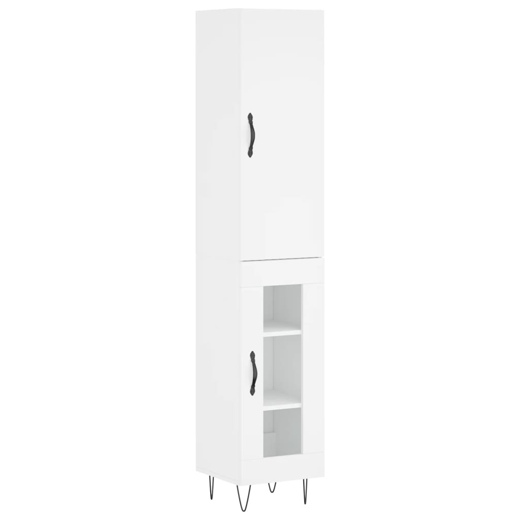 Highboard hvit 34,5x34x180 cm konstruert tre vidaXL