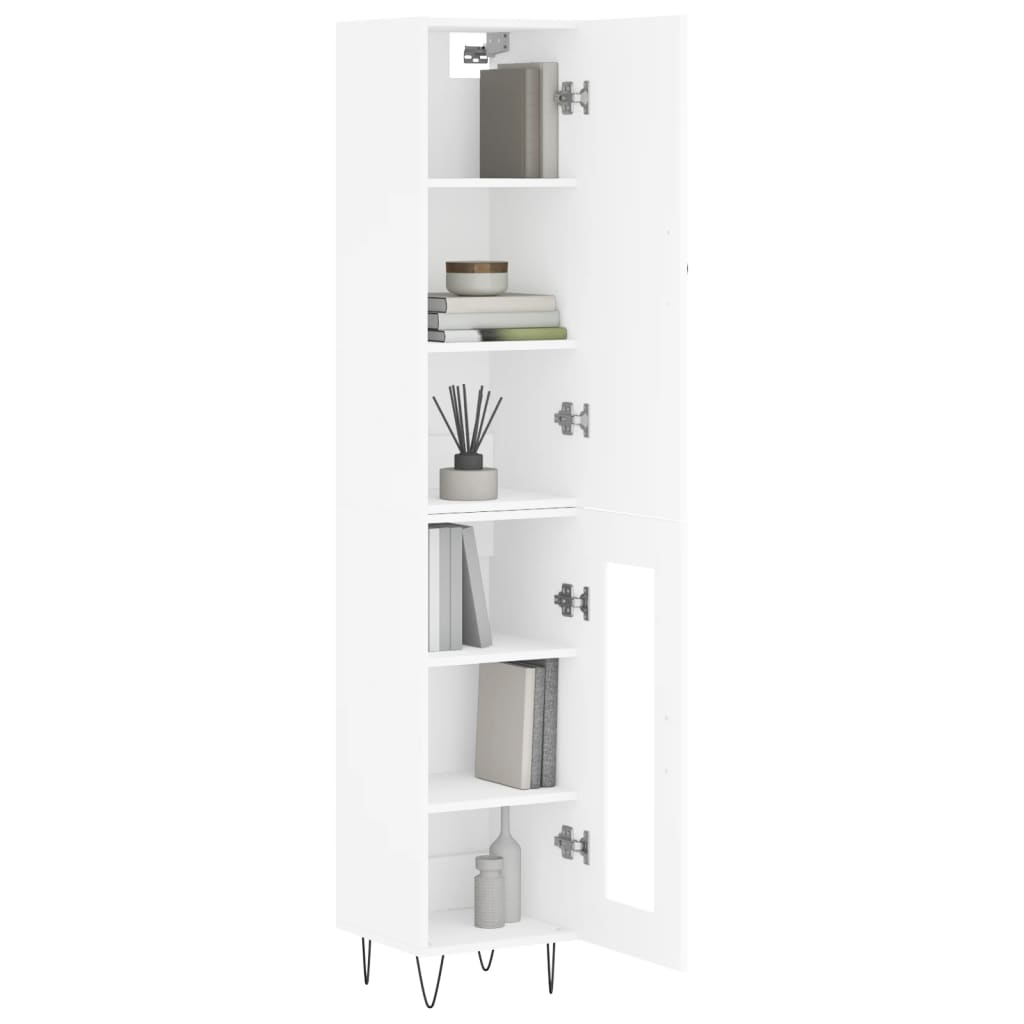 Highboard hvit 34,5x34x180 cm konstruert tre vidaXL