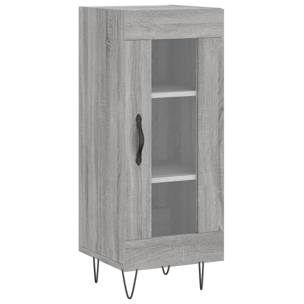 Highboard grå sonoma 34,5x34x180 cm konstruert tre