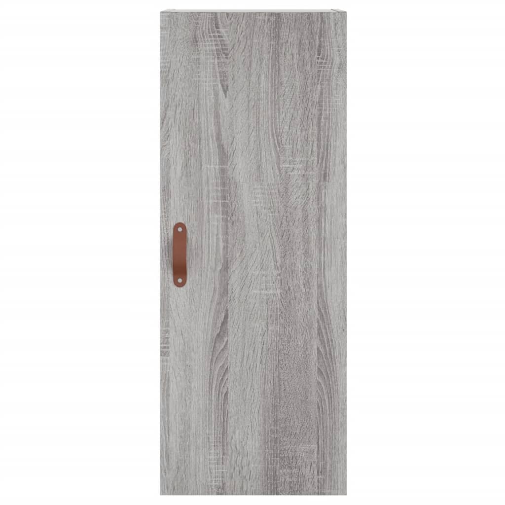 Highboard grå sonoma 34,5x34x180 cm konstruert tre
