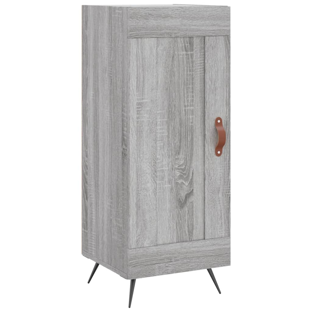 Highboard grå sonoma 34,5x34x180 cm konstruert tre