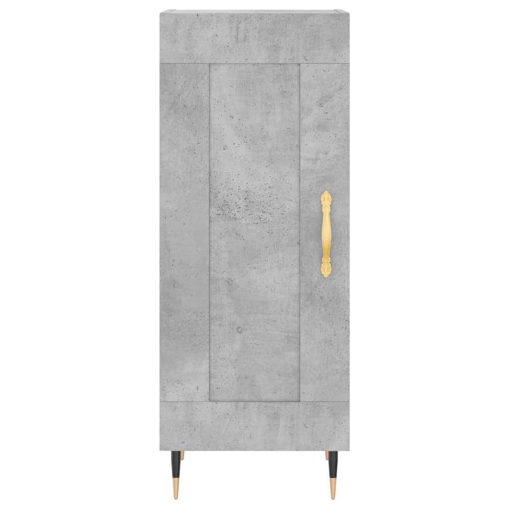 Highboard betonggrå 34,5x34x180 cm konstruert tre
