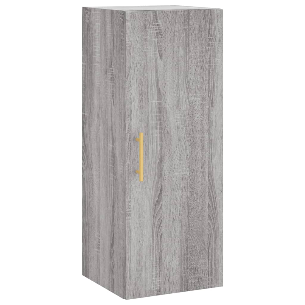 Highboard grå sonoma 34,5x34x180 cm konstruert tre