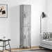 Highboard betonggrå 34,5x34x180 cm konstruert tre