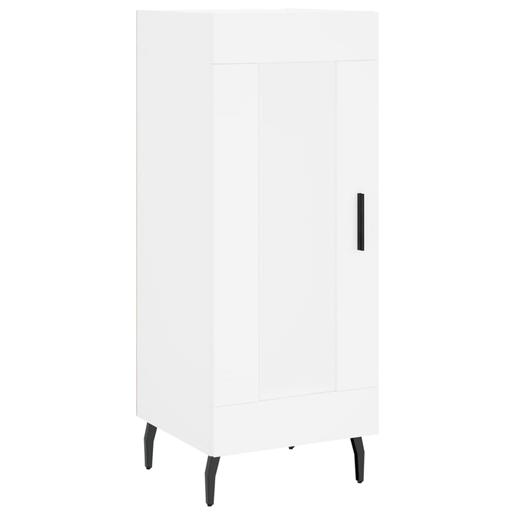 Highboard hvit 34,5x34x180 cm konstruert tre