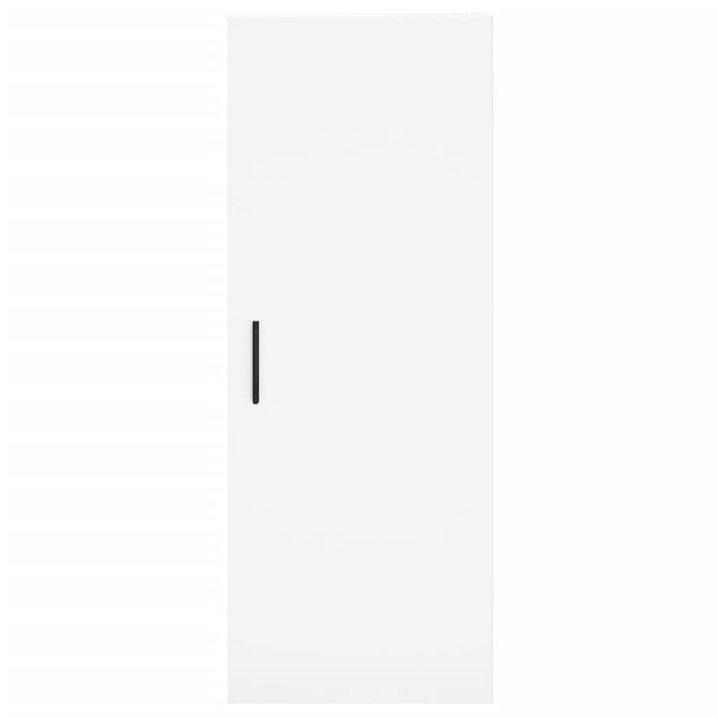 Highboard hvit 34,5x34x180 cm konstruert tre