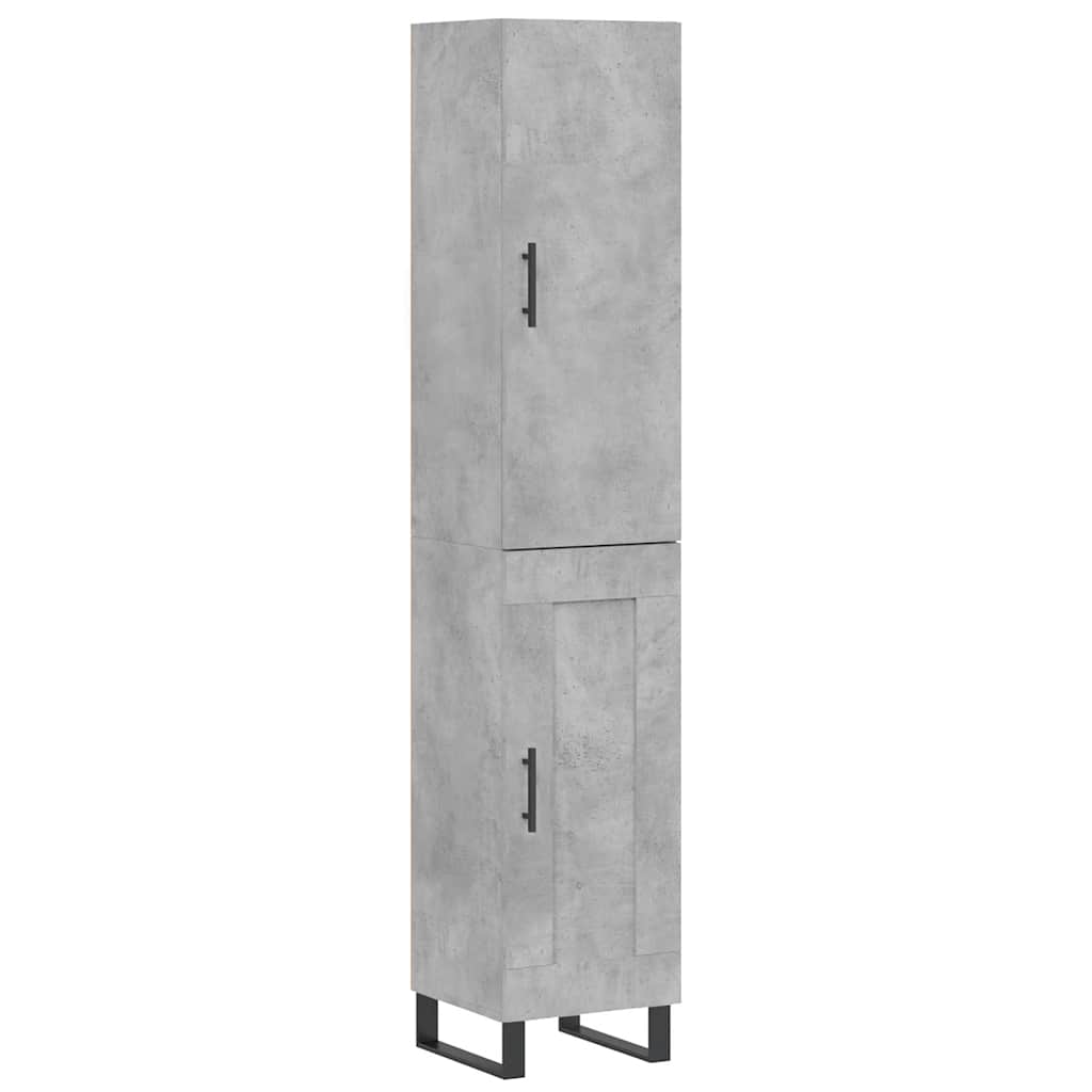 Highboard betonggrå 34,5x34x180 cm konstruert tre vidaXL