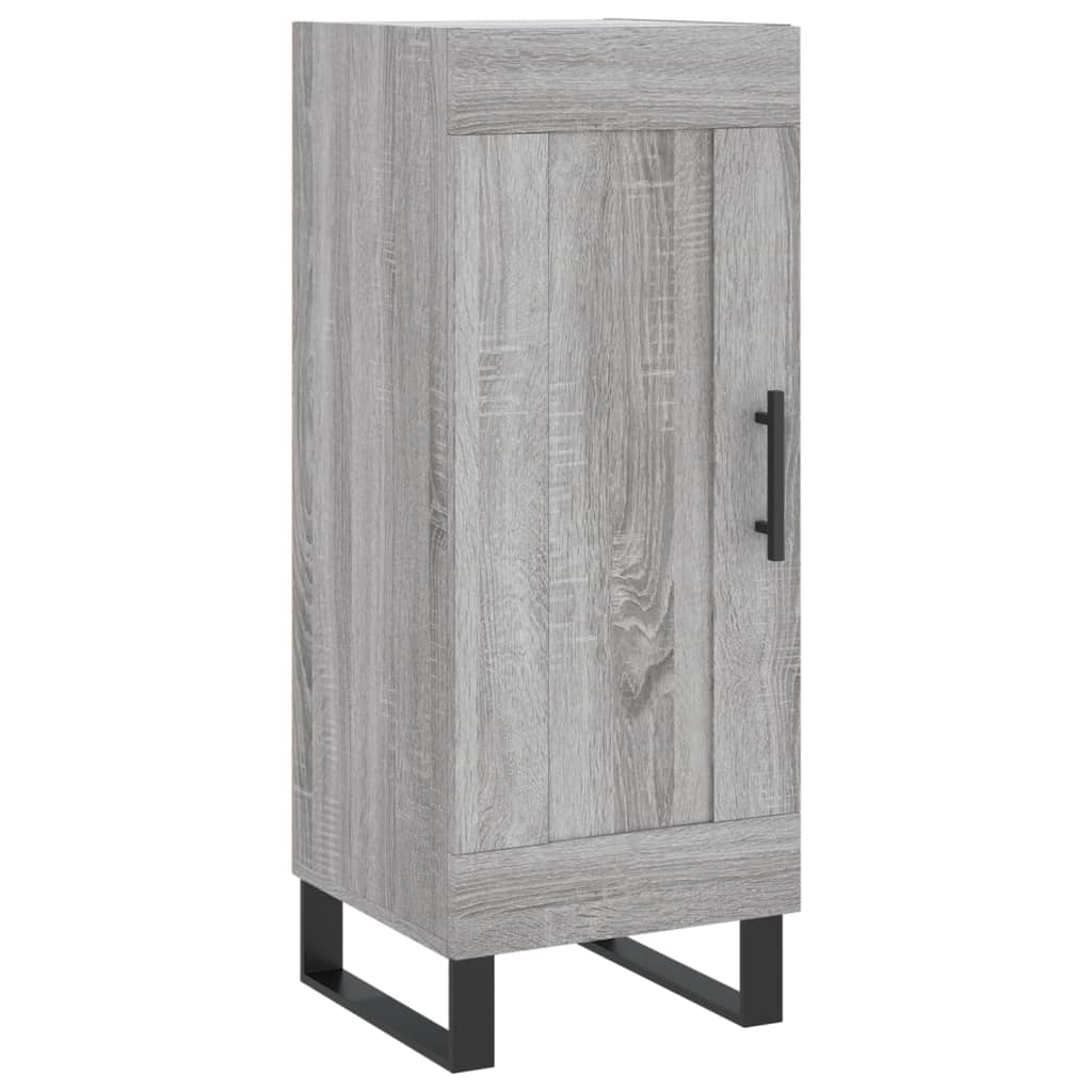 Highboard grå sonoma 34,5x34x180 cm konstruert tre