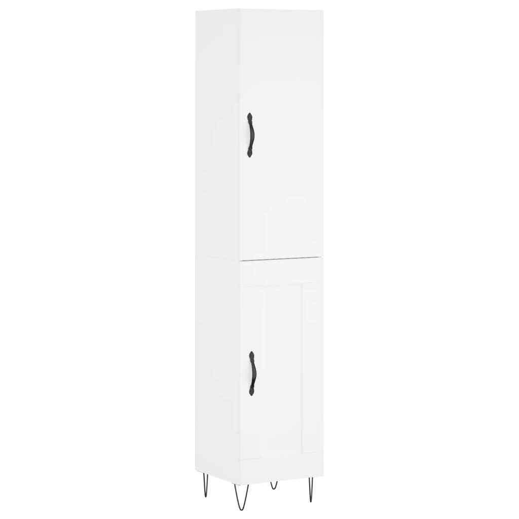 Highboard hvit 34,5x34x180 cm konstruert tre vidaXL