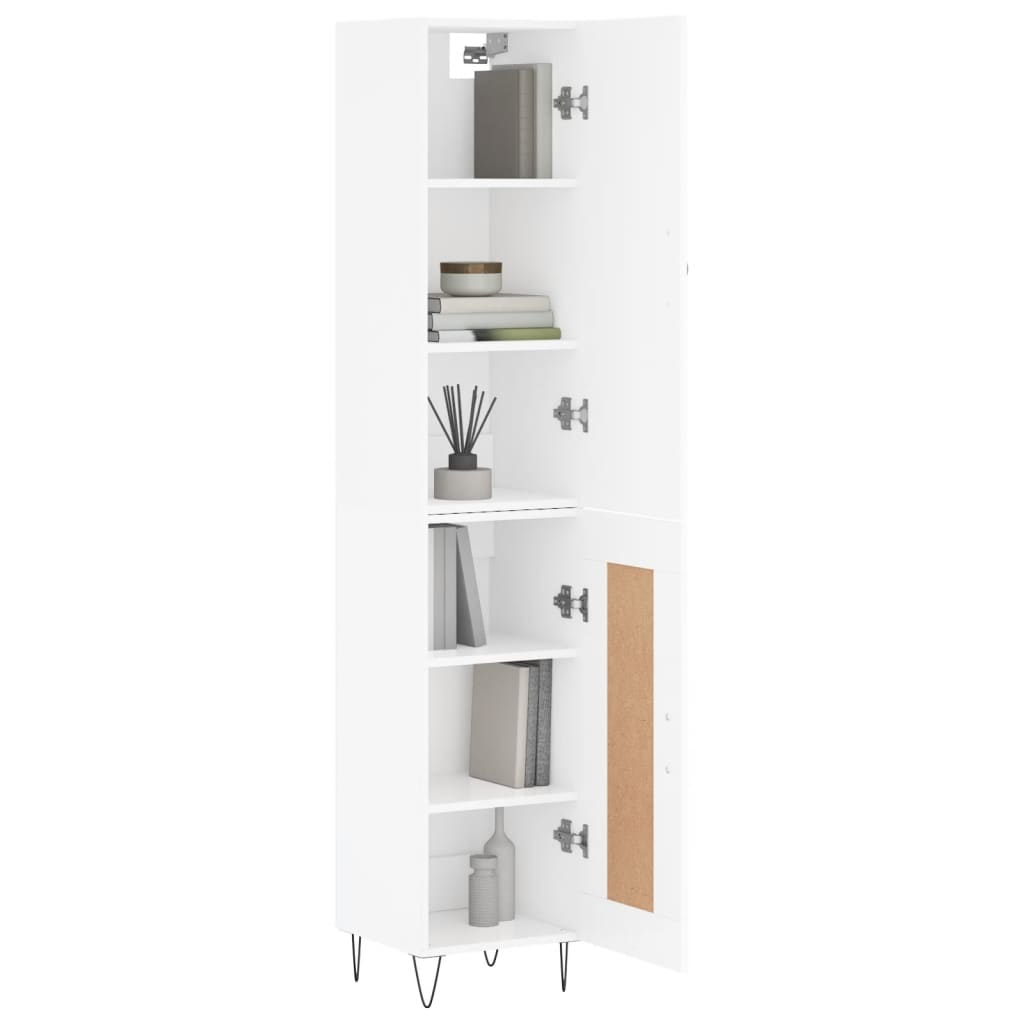 Highboard hvit 34,5x34x180 cm konstruert tre vidaXL
