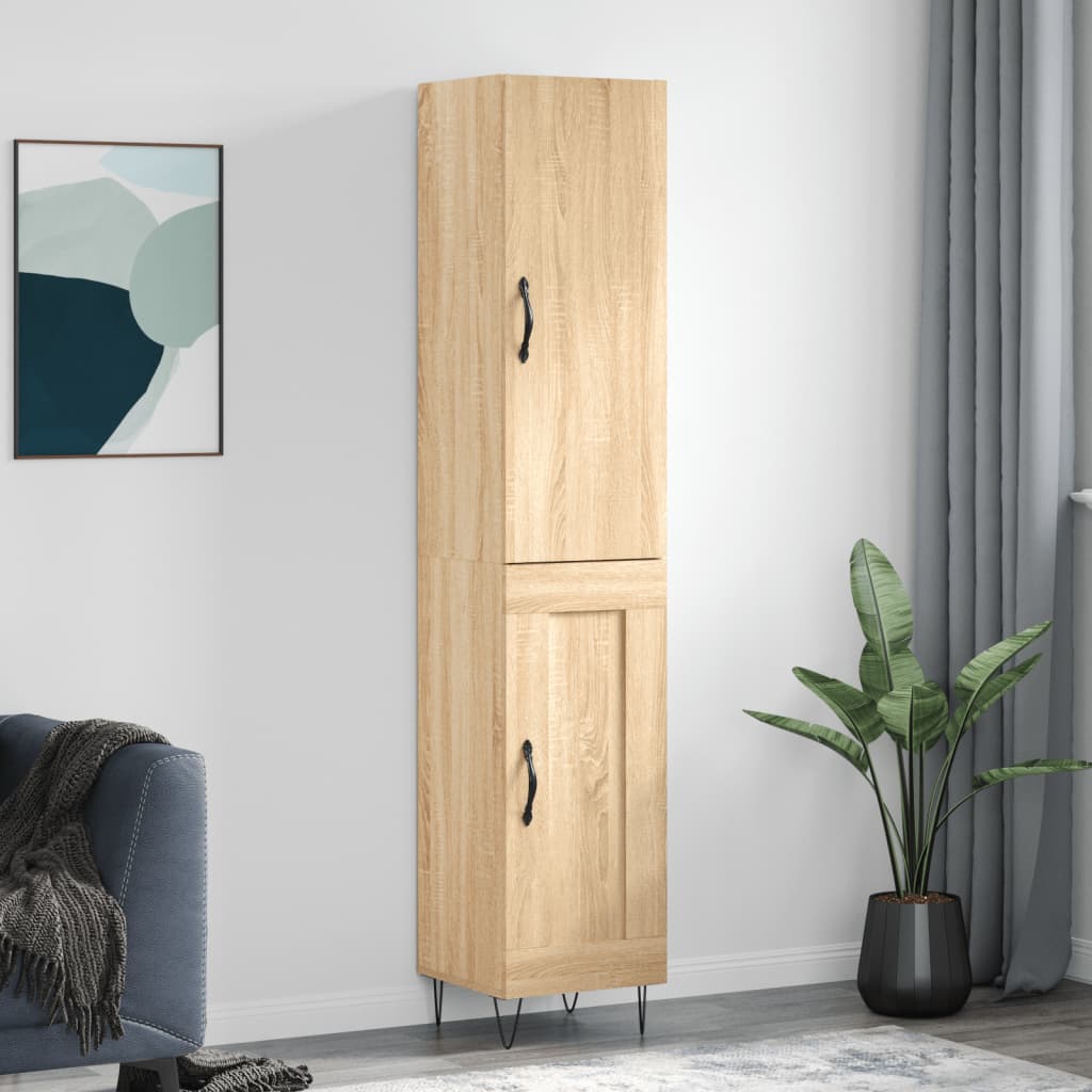 Highboard sonoma eik 34,5x34x180 cm konstruert tre