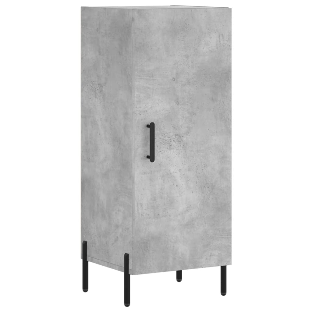 Highboard betonggrå 34,5x34x180 cm konstruert tre