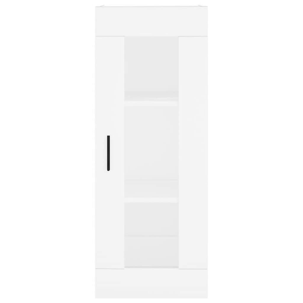 Highboard hvit 34,5x34x180 cm konstruert tre