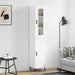 Highboard hvit 34,5x34x180 cm konstruert tre