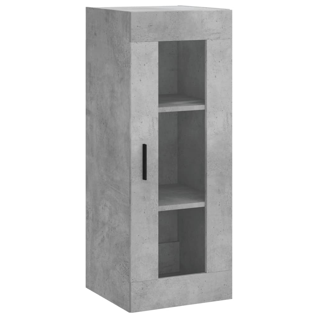 Highboard betonggrå 34,5x34x180 cm konstruert tre