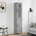Highboard betonggrå 34,5x34x180 cm konstruert tre