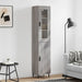 Highboard grå sonoma 34,5x34x180 cm konstruert tre