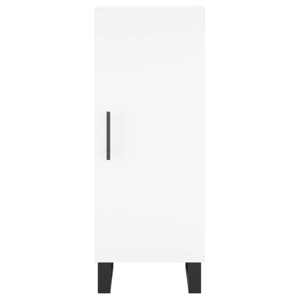 Highboard hvit 34,5x34x180 cm konstruert tre