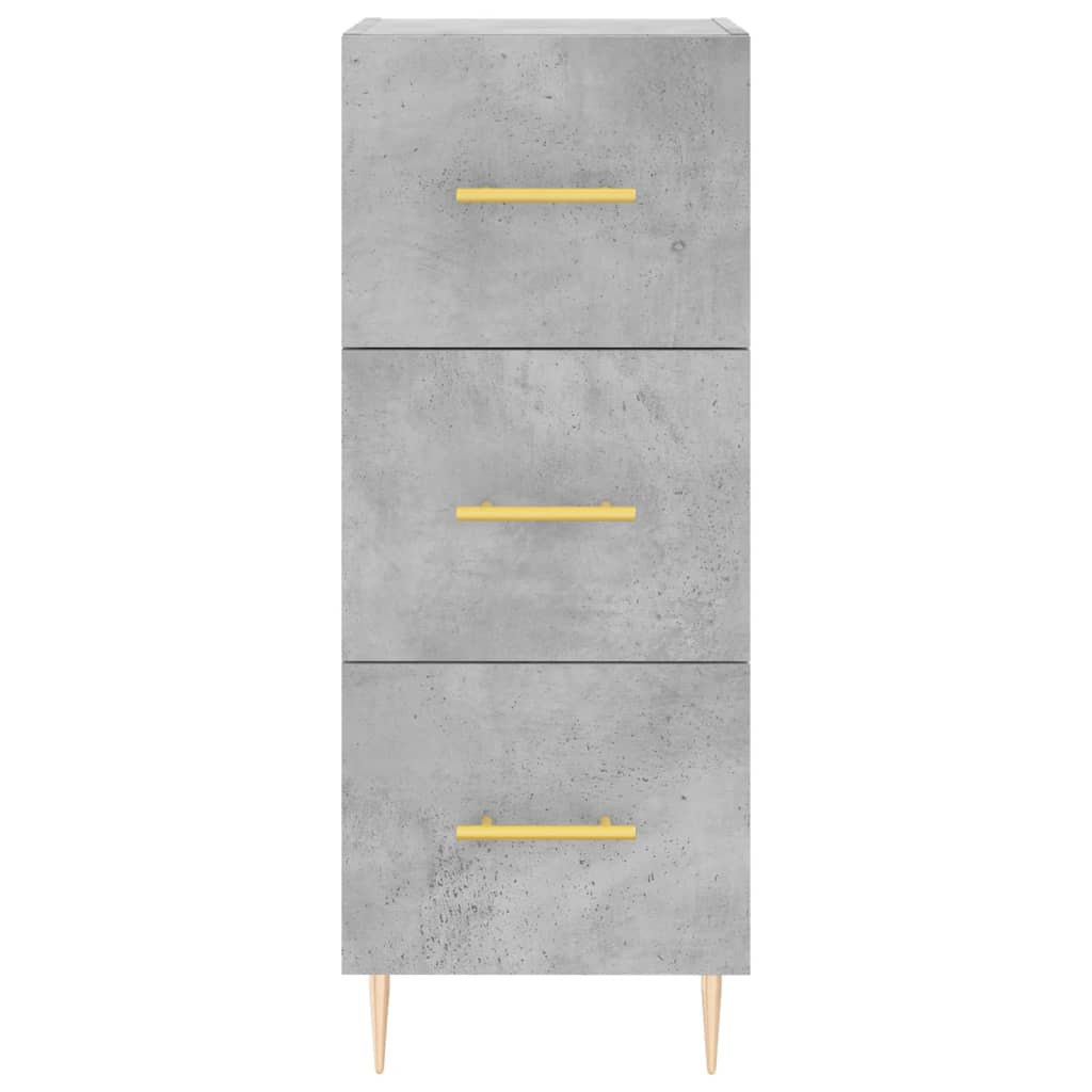Highboard betonggrå 34,5x34x180 cm konstruert tre
