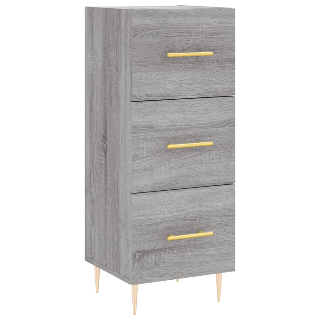 Highboard grå sonoma 34,5x34x180 cm konstruert tre