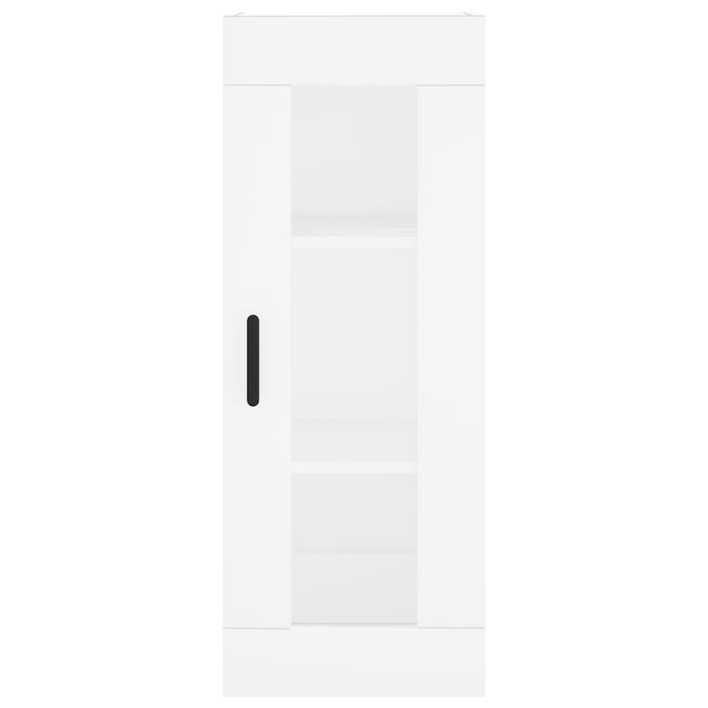 Highboard hvit 34,5x34x180 cm konstruert tre
