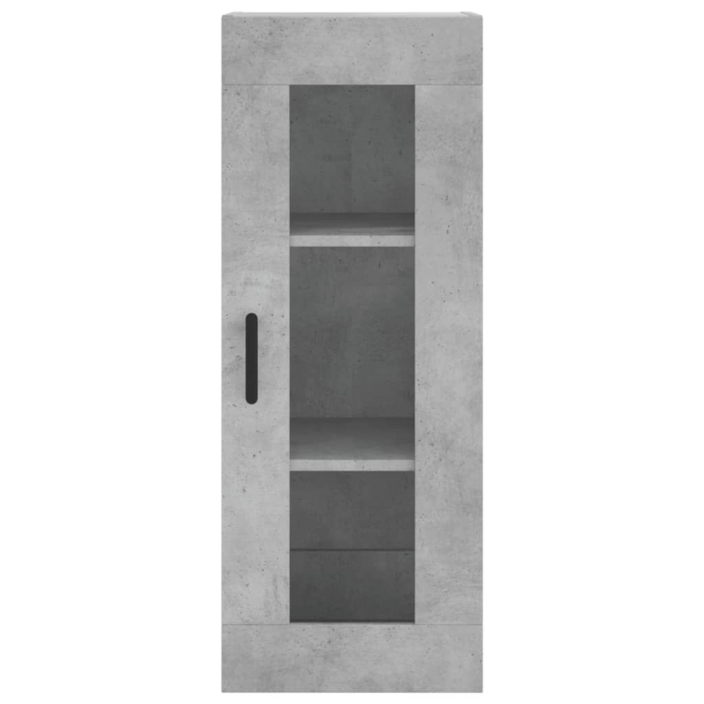 Highboard betonggrå 34,5x34x180 cm konstruert tre