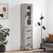 Highboard grå sonoma 34,5x34x180 cm konstruert tre