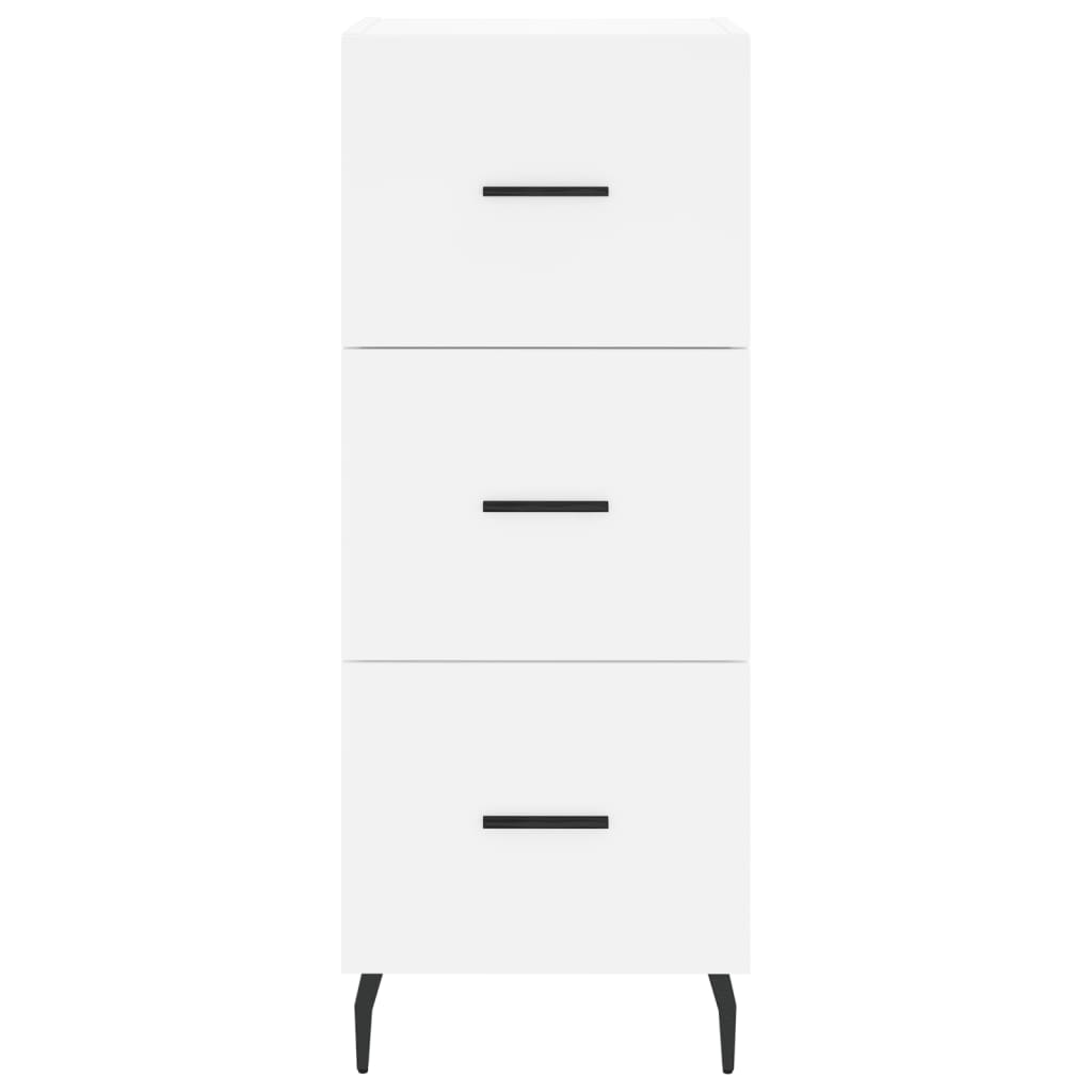 Highboard hvit 34,5x34x180 cm konstruert tre