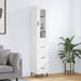 Highboard hvit 34,5x34x180 cm konstruert tre