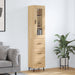 Highboard sonoma eik 34,5x34x180 cm konstruert tre