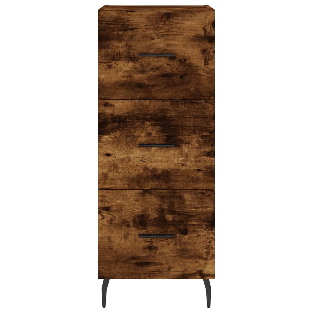 Highboard røkt eik 34,5x34x180 cm konstruert tre