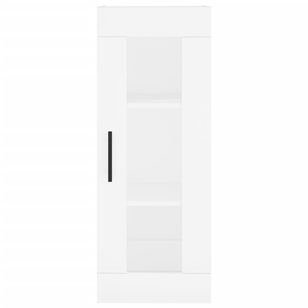 Highboard hvit 34,5x34x180 cm konstruert tre