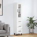 Highboard hvit 34,5x34x180 cm konstruert tre
