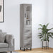 Highboard grå sonoma 34,5x34x180 cm konstruert tre