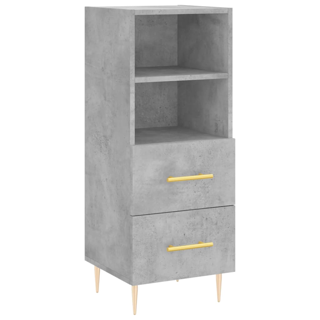 Highboard betonggrå 34,5x34x180 cm konstruert tre