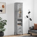 Highboard betonggrå 34,5x34x180 cm konstruert tre