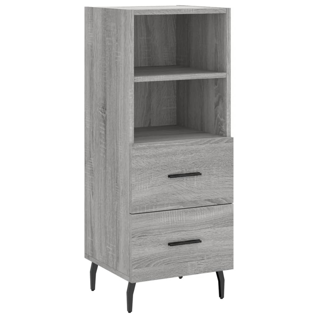 Highboard grå sonoma 34,5x34x180 cm konstruert tre