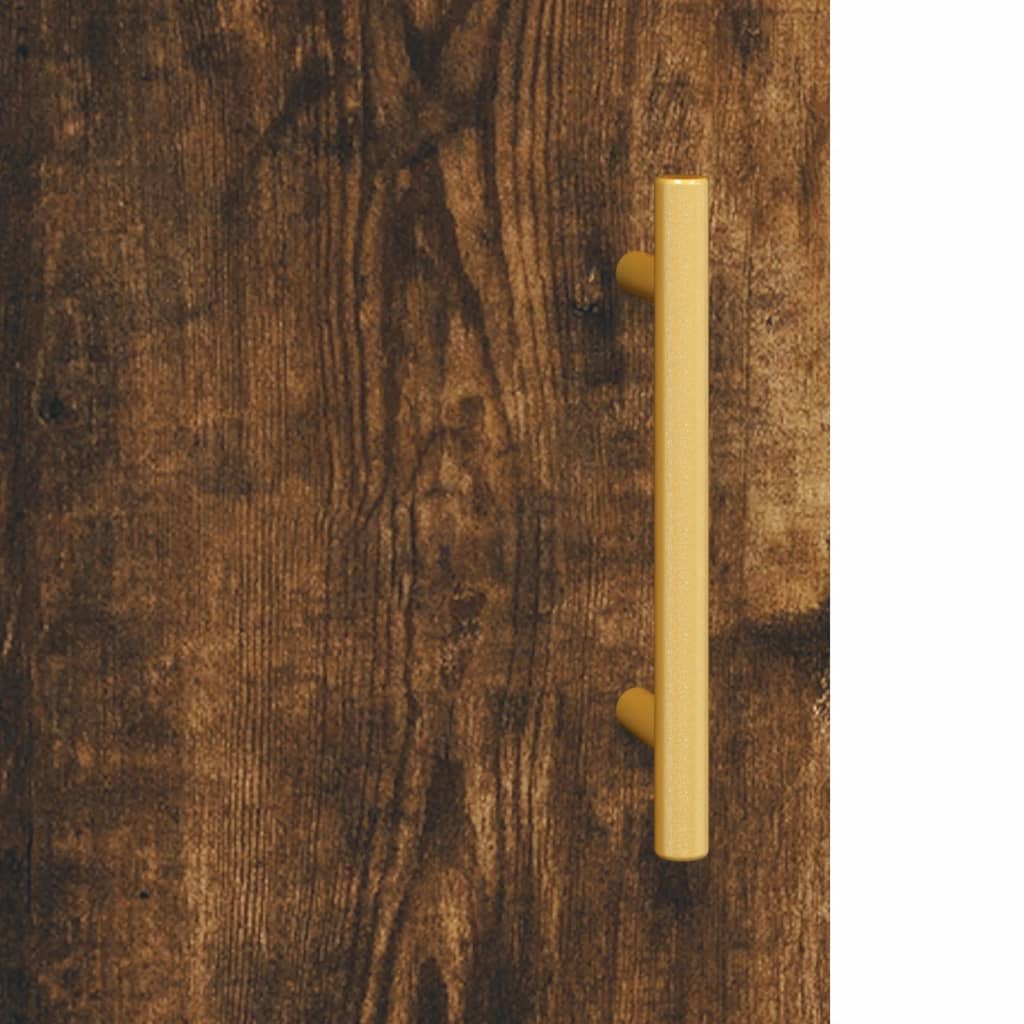 Highboard røkt eik 34,5x34x180 cm konstruert tre