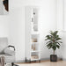 Highboard hvit 34,5x34x180 cm konstruert tre