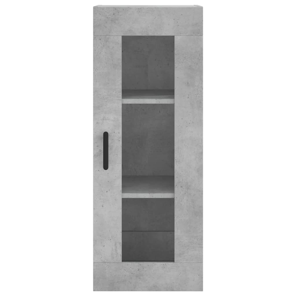 Highboard betonggrå 34,5x34x180 cm konstruert tre
