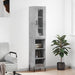 Highboard betonggrå 34,5x34x180 cm konstruert tre